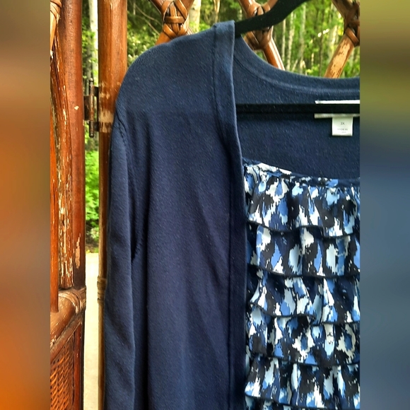 🍀3/15 Cj Banks Navy Blue Sweater Shirt - Picture 4 of 5